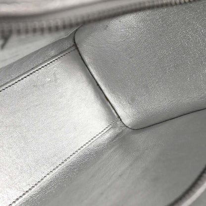 Celine Silver Lambskin Nano Luggage 2way Shoulder Tote Bag