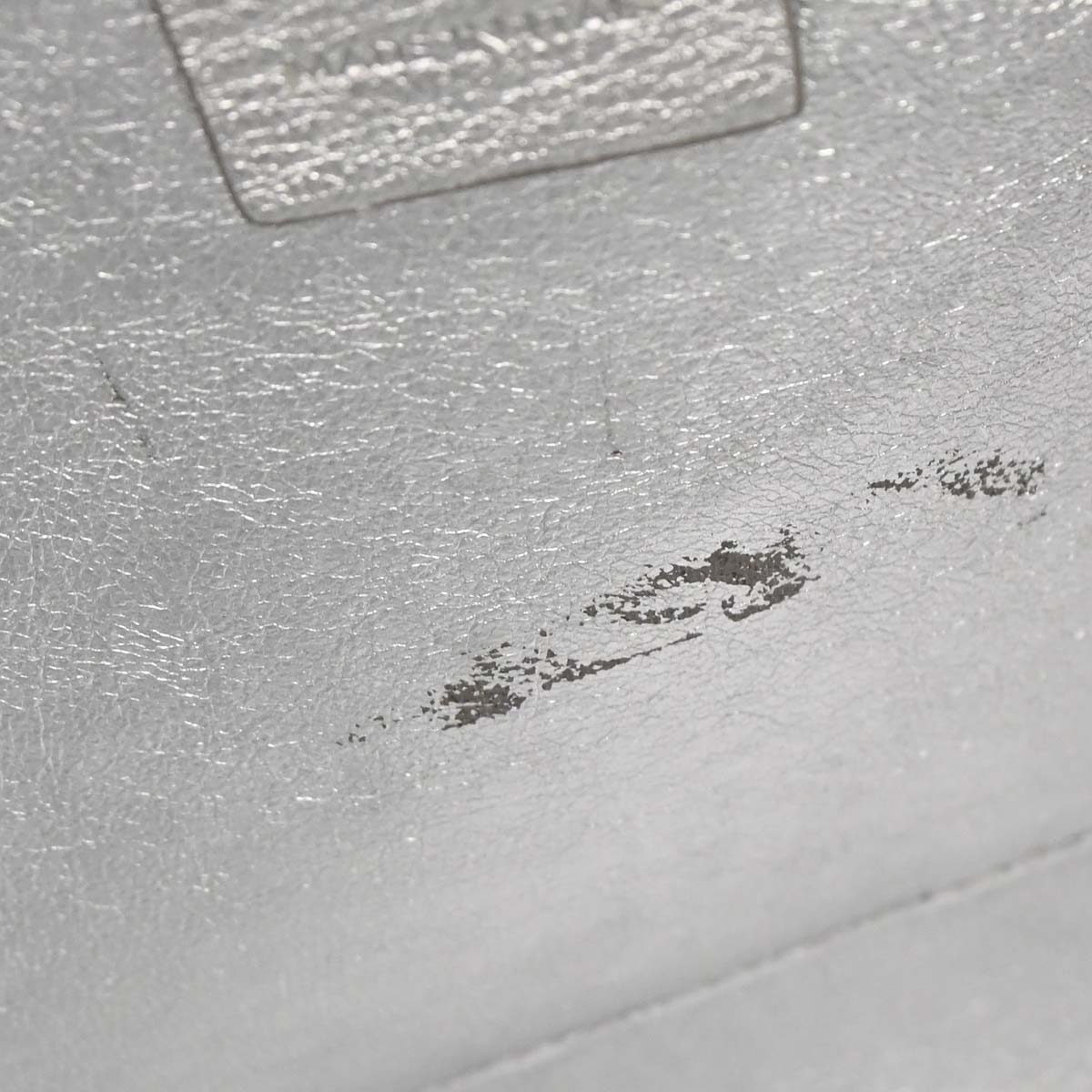 Celine Silver Lambskin Nano Luggage 2way Shoulder Tote Bag