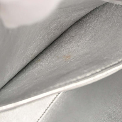 Celine Silver Lambskin Nano Luggage 2way Shoulder Tote Bag