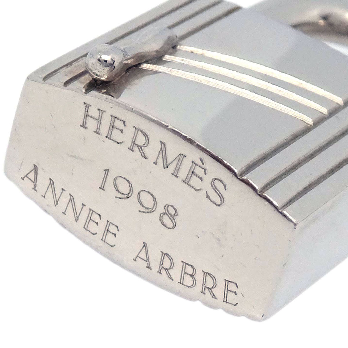 Hermes Annee Arbre 1998 Cadena Padlock Silver Small Good