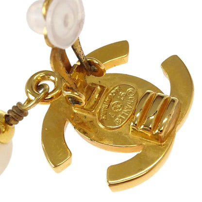 Chanel Turnlock Small Costume Pearl Dangle Clip-On Earrings 97P