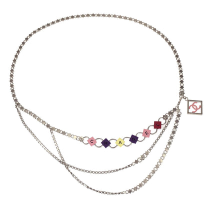 Chanel Cube Silver Chain Belt 04P Small Good