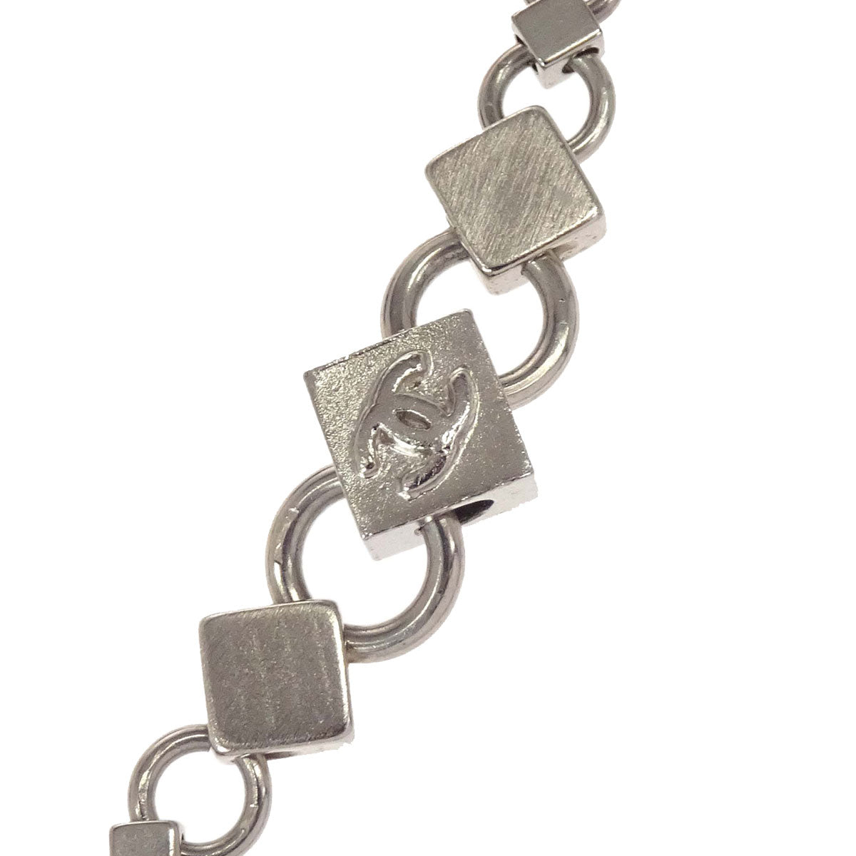 Chanel Cube Silver Chain Belt 04P Small Good