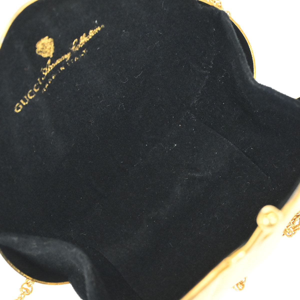 Gucci Gold Metal GG Minaudiere Kiss Lock Pochette Chain Shoulder Bag