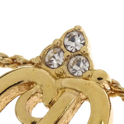 Christian Dior Necklace Pendant Gold Rhinestone