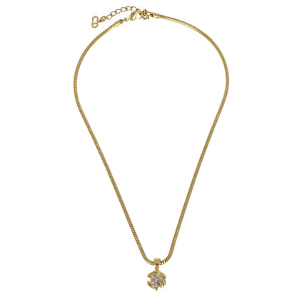 Christian Dior Necklace Pendant Gold Rhinestone
