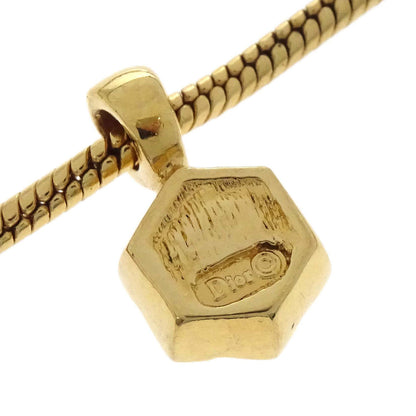 Christian Dior Necklace Pendant Gold Rhinestone