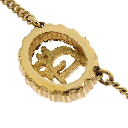 Christian Dior Necklace Pendant Gold Rhinestone