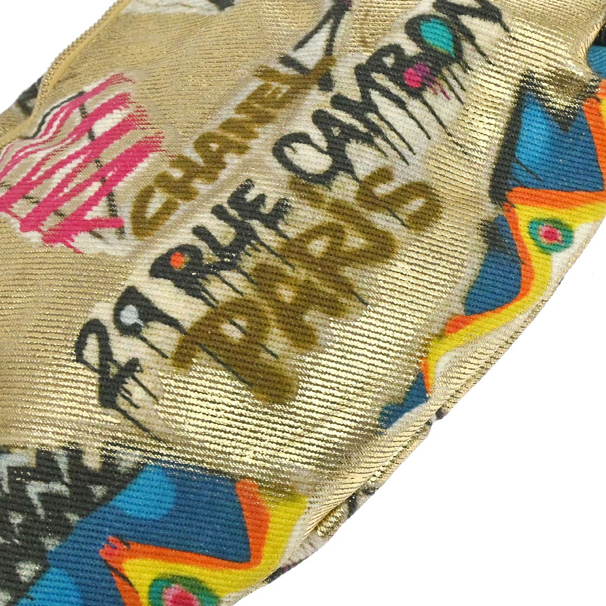 Chanel 2019 Gold Canvas Graffiti Street Spirit Waist Bag