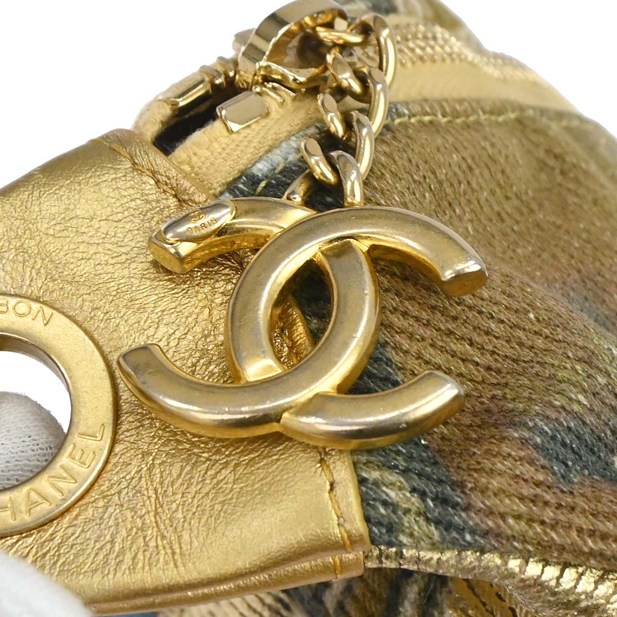 Chanel 2019 Gold Canvas Graffiti Street Spirit Waist Bag