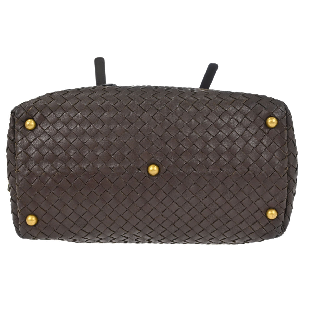 Bottega Veneta Brown Lambskin Intrecciato Handbag