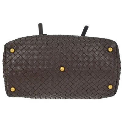 Bottega Veneta Brown Lambskin Intrecciato Handbag