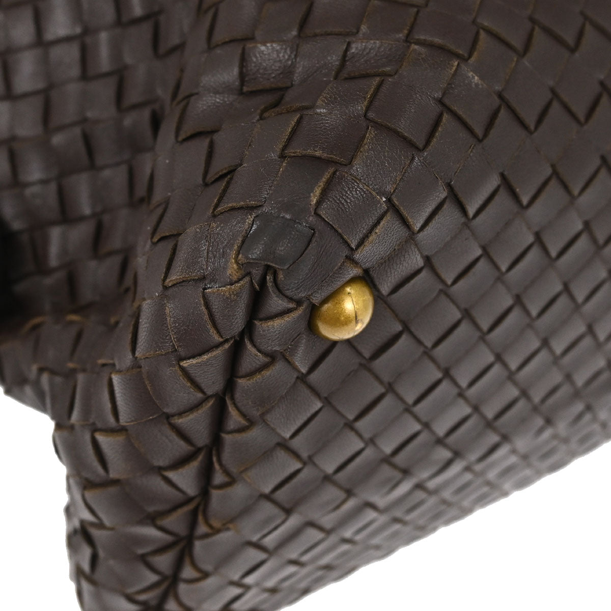 Bottega Veneta Brown Lambskin Intrecciato Handbag