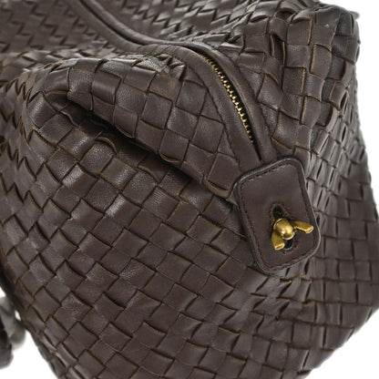 Bottega Veneta Brown Lambskin Intrecciato Handbag