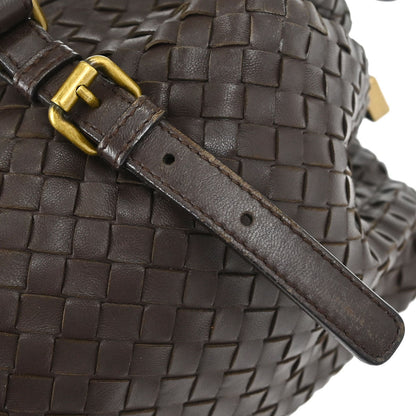 Bottega Veneta Brown Lambskin Intrecciato Handbag