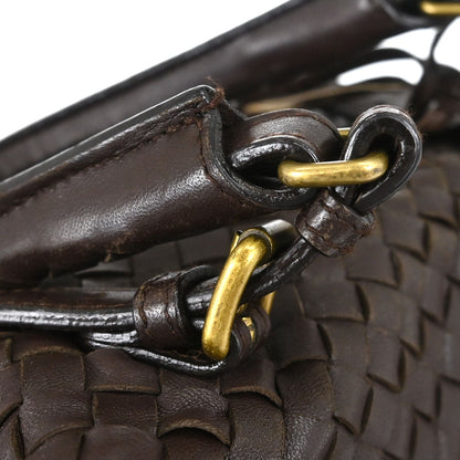 Bottega Veneta Brown Lambskin Intrecciato Handbag