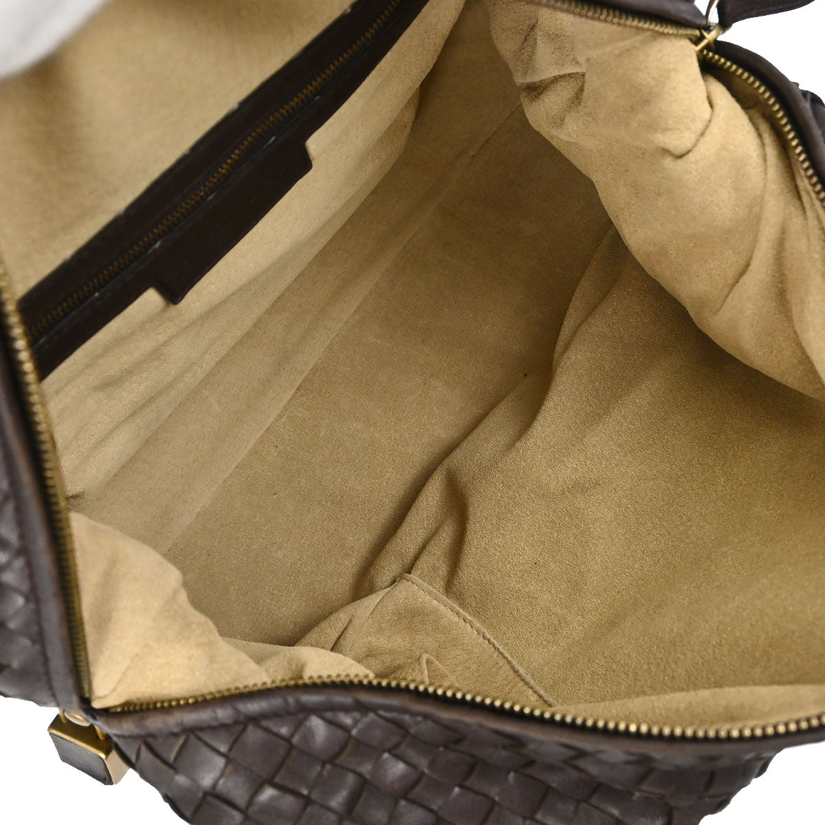 Bottega Veneta Brown Lambskin Intrecciato Handbag