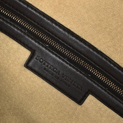 Bottega Veneta Brown Lambskin Intrecciato Handbag