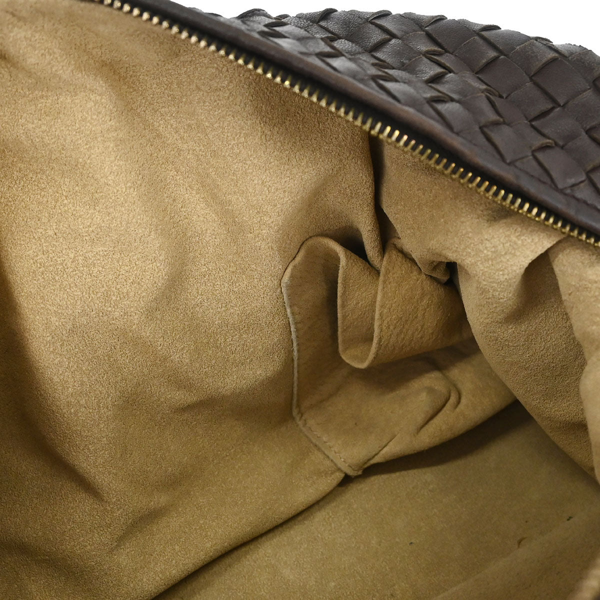 Bottega Veneta Brown Lambskin Intrecciato Handbag