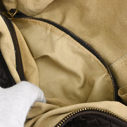 Bottega Veneta Brown Lambskin Intrecciato Handbag