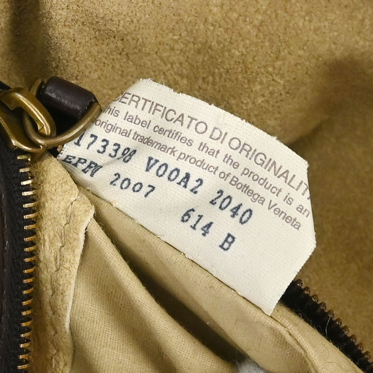 Bottega Veneta Brown Lambskin Intrecciato Handbag