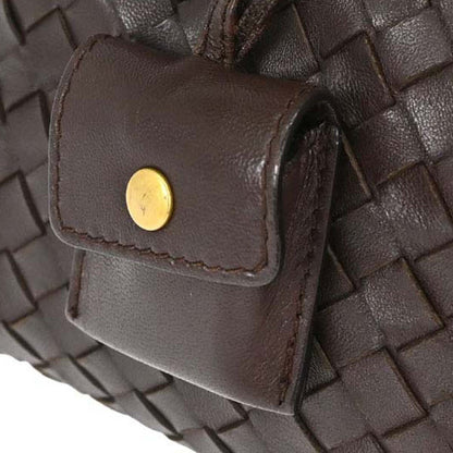 Bottega Veneta Brown Lambskin Intrecciato Handbag