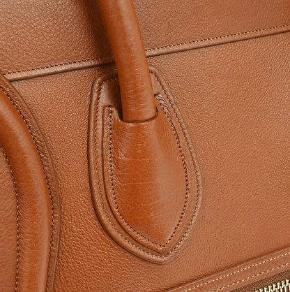 Celine Brown Luggage Micro Tote Handbag