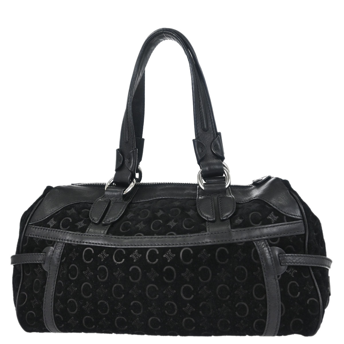 Celine Black Suede C Macadam Handbag