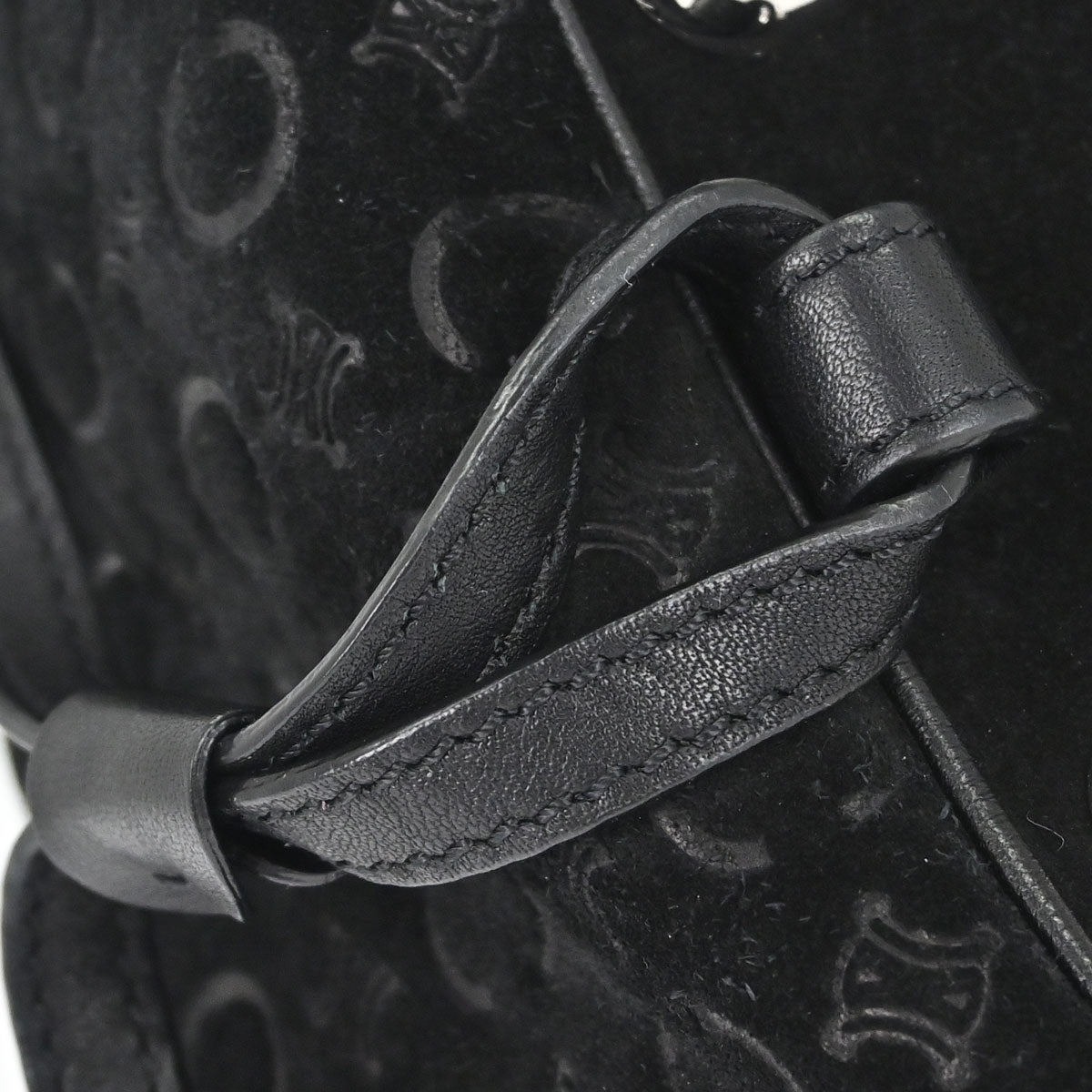 Celine Black Suede C Macadam Handbag
