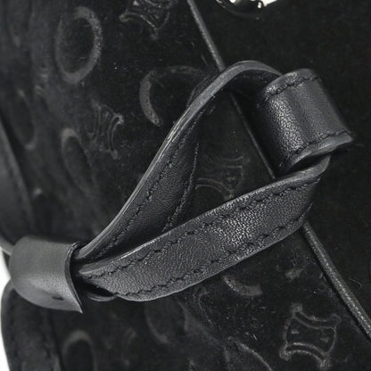 Celine Black Suede C Macadam Handbag