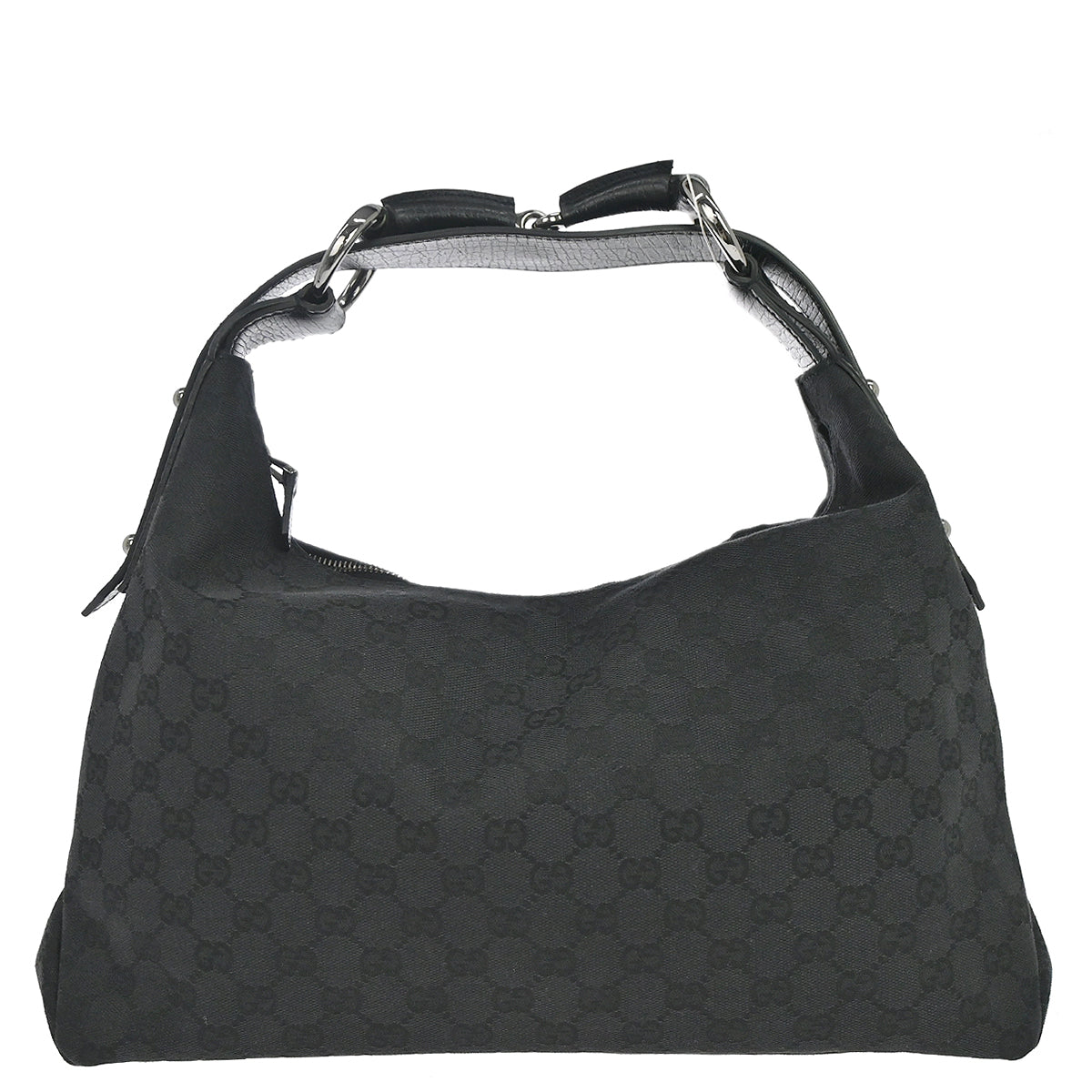 Gucci Black GG Canvas Horsebit Handbag