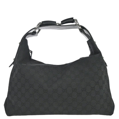 Gucci Black GG Canvas Horsebit Handbag
