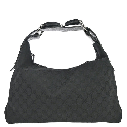 Gucci Black GG Canvas Horsebit Handbag