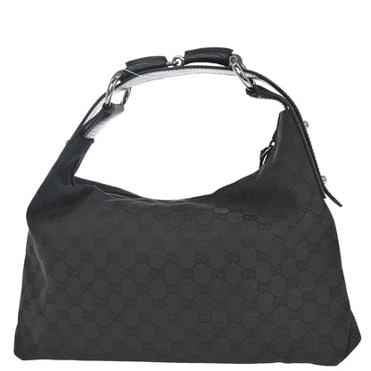 Gucci Black GG Canvas Horsebit Handbag