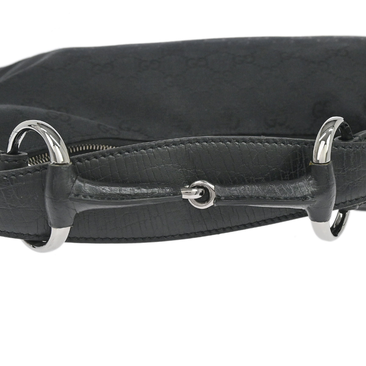 Gucci Black GG Canvas Horsebit Handbag
