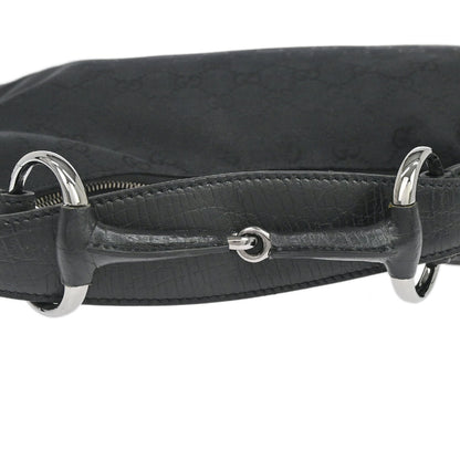 Gucci Black GG Canvas Horsebit Handbag