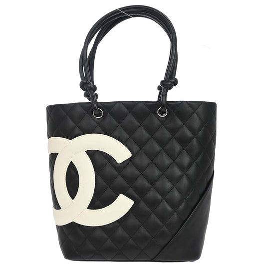 Chanel 2005-2006 Black Calfskin Cambon Ligne Tote Handbag