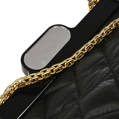 Chanel 2017 Black Calfskin Mademoiselle Lock Hanger Flap Shoulder Bag