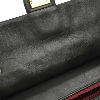 Chanel 2017 Black Calfskin Mademoiselle Lock Hanger Flap Shoulder Bag