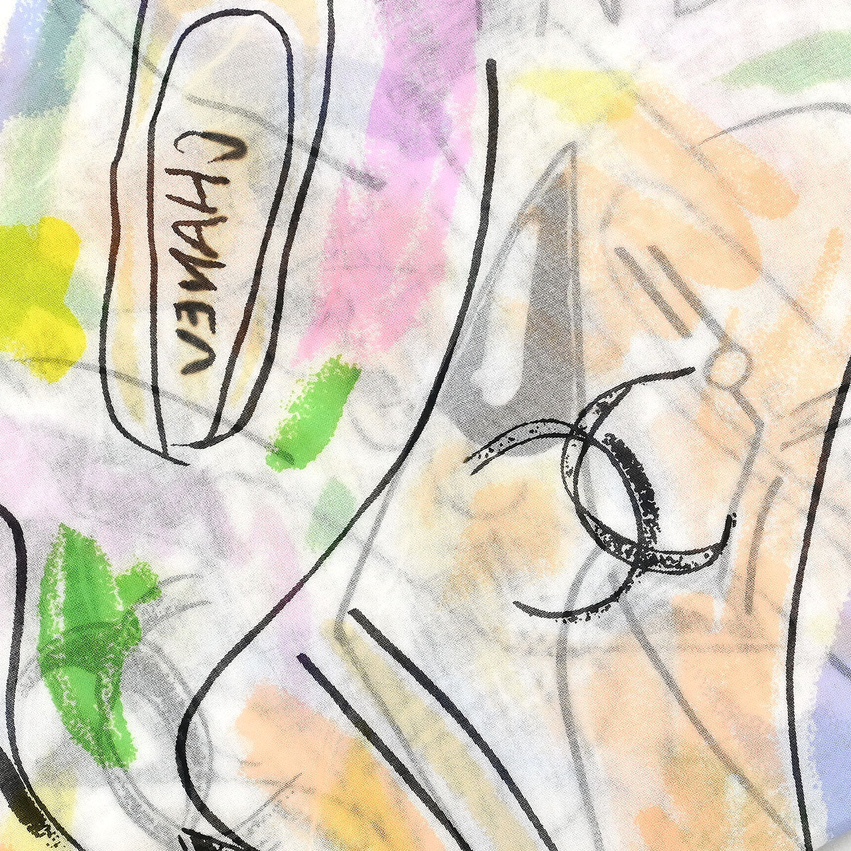 Chanel Big Scarf Pareo Yellow White