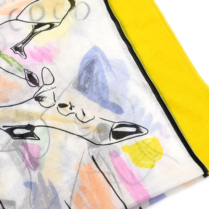 Chanel Big Scarf Pareo Yellow White