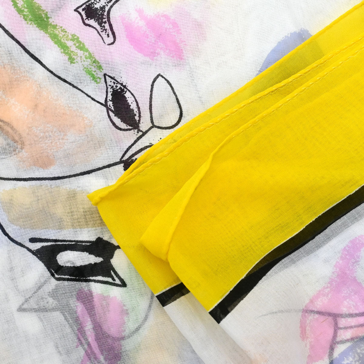 Chanel Big Scarf Pareo Yellow White