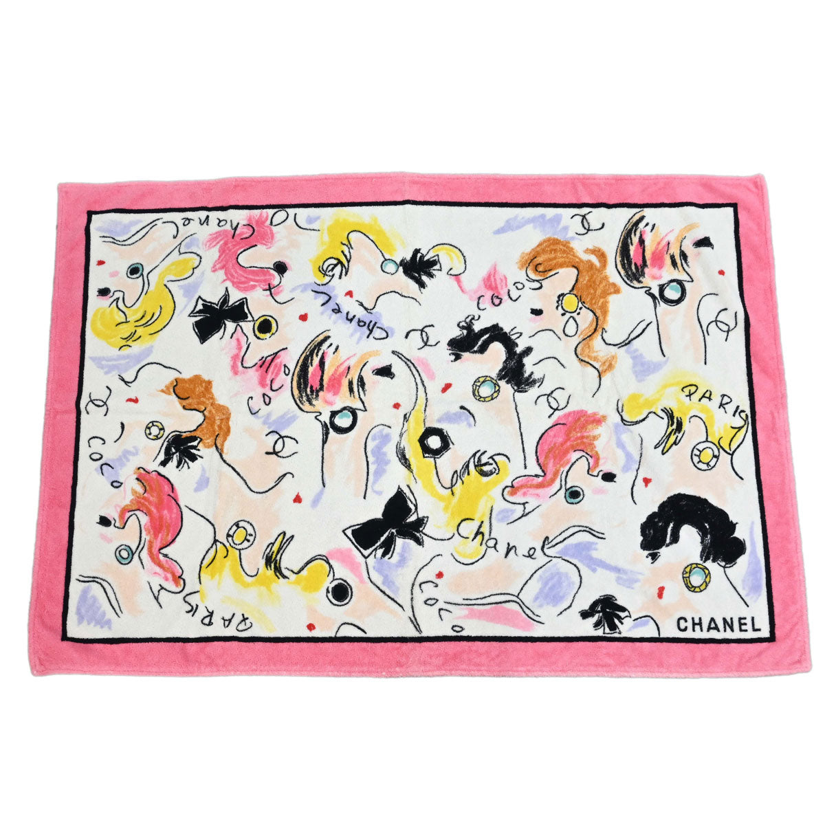 Chanel Beach Towel Pink Small Good