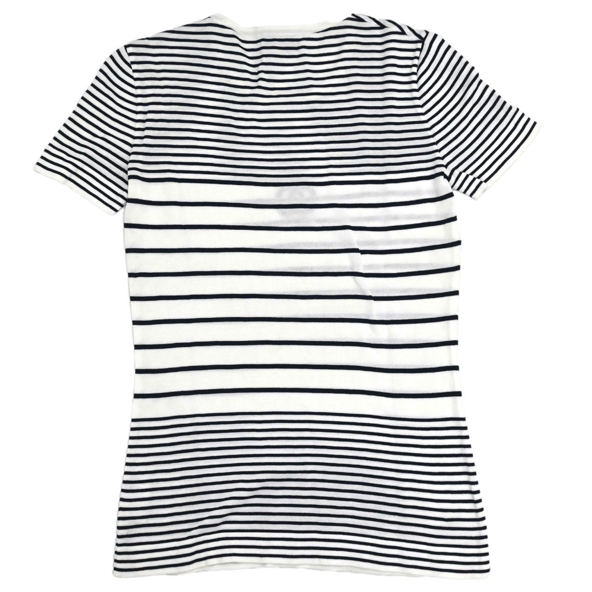 Chanel Short Sleeve Border Top White #36