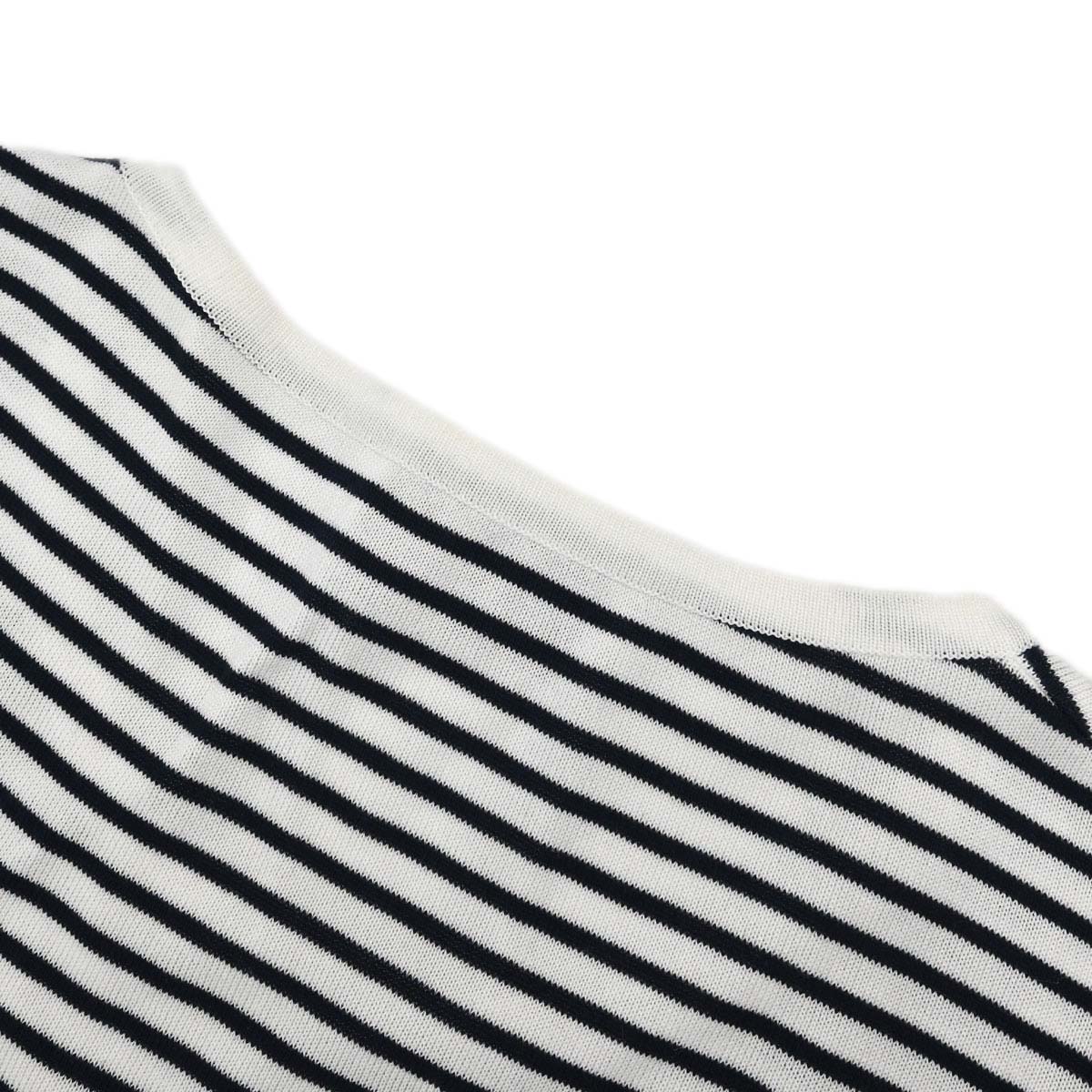 Chanel Short Sleeve Border Top White #36