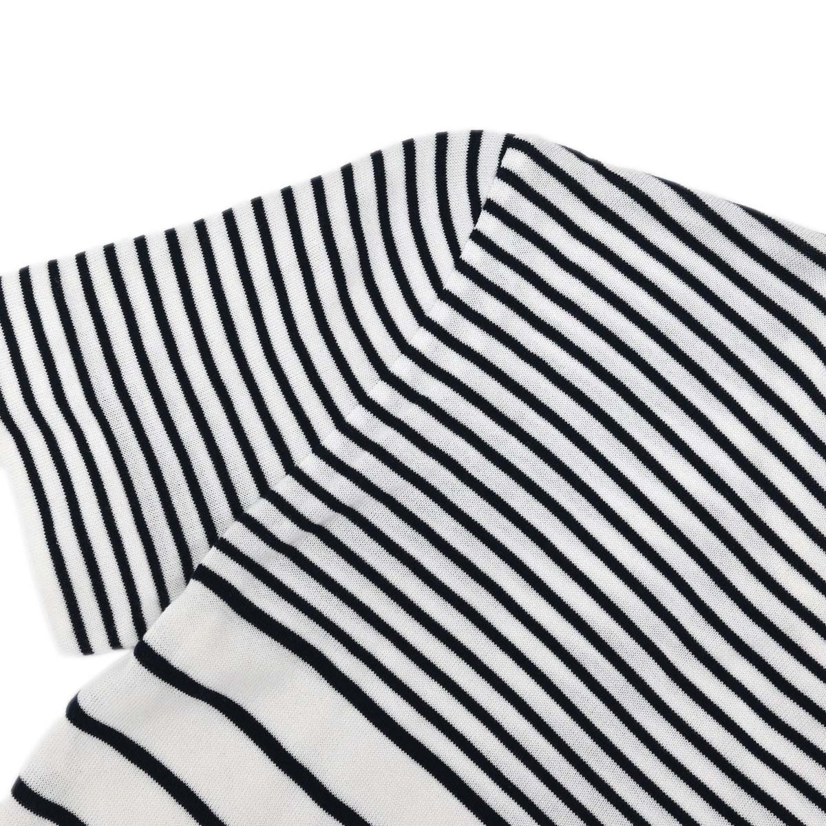 Chanel Short Sleeve Border Top White #36