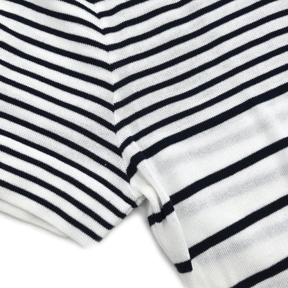 Chanel Short Sleeve Border Top White #36