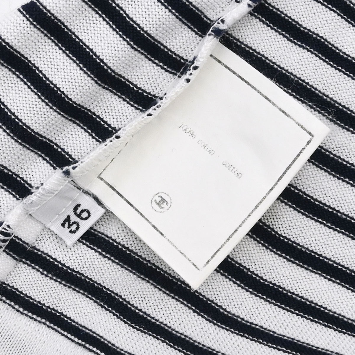 Chanel Short Sleeve Border Top White #36
