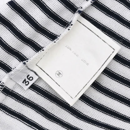 Chanel Short Sleeve Border Top White #36