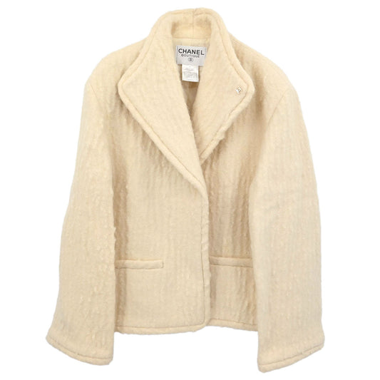 Chanel 1998 Single Breasted Jacket Ivory #42
